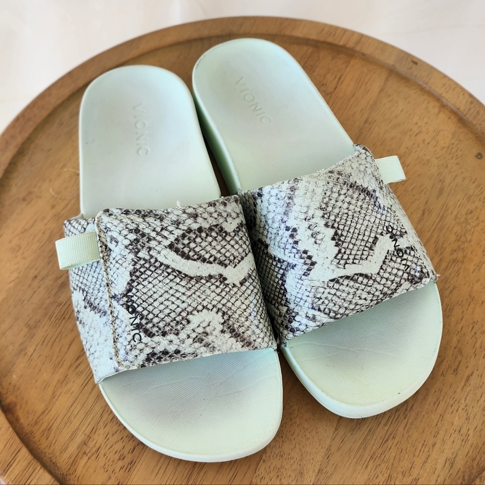 Vionic Keirs Snakeskin Pattern Slide Sandals - image 3